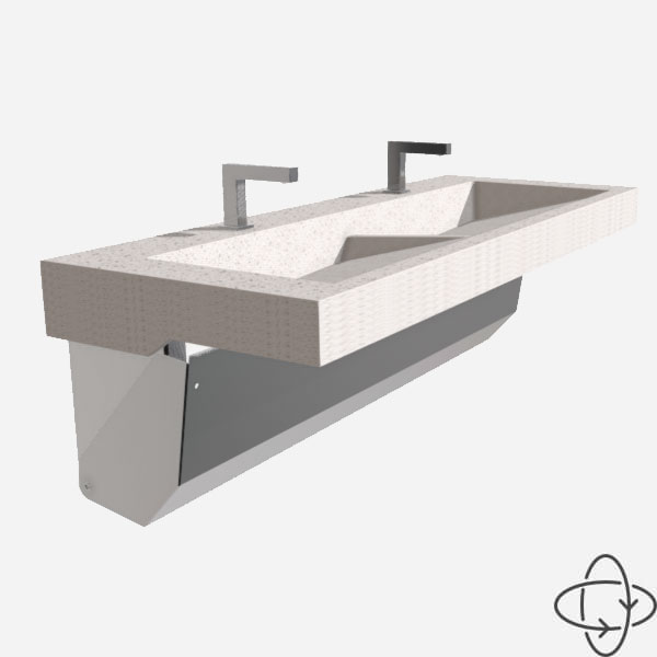 Slab-Edge® Divide Solid Surface Bathroom Trough Sink