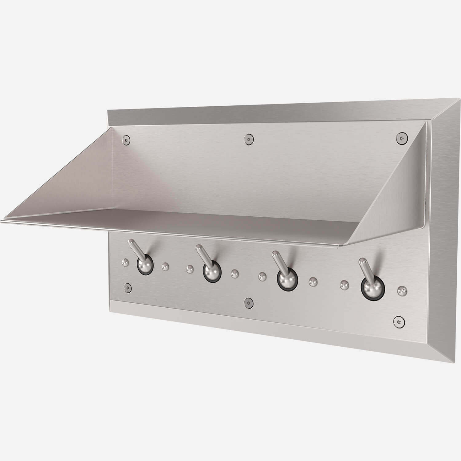 Stainless Steel Front-Mounted Shelf with Hooks