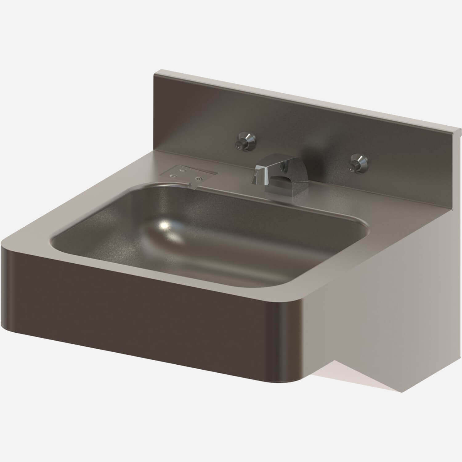 Rear Mount, 18" ADA Compliant Stainless Steel Security Lavatory with Rectangular Bowl