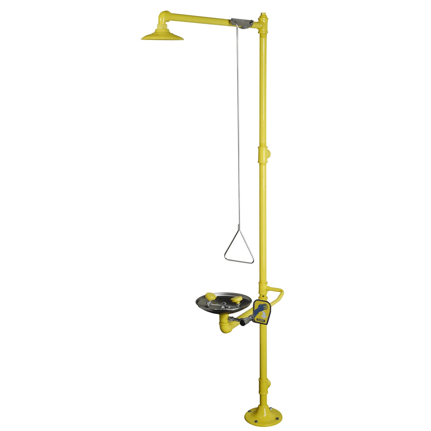 Barrier-Free, Plastic Head Pedestal Safety Shower with Stainless Steel Bowl Eye Wash