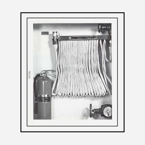 Cabinet for Rack with 100 Ft Fire Hose, Extinguisher, Fire Dept Valve [32 H x 38 W inches]