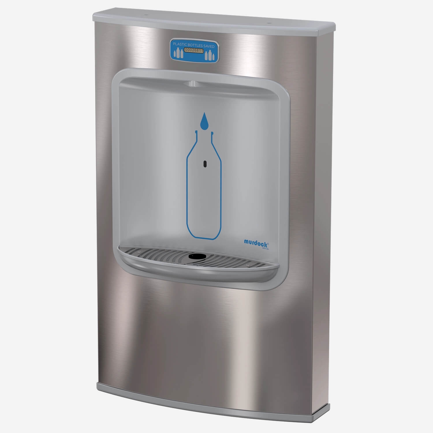 Wall-Mounted, H2O-to-Go!® Touchless Water Bottle Filling Station - Non-Refrigerated, ADA, Standalone, Stainless Steel