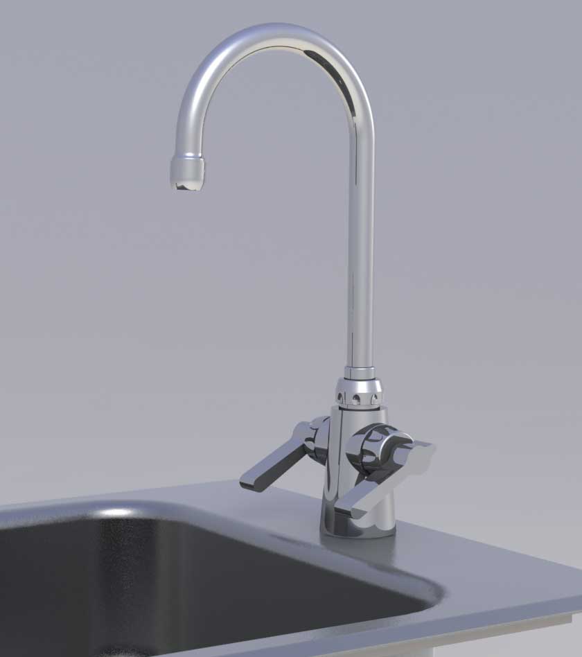 Option: Chrome Pantry Faucet with Wrist Blade Handles, Hot & Cold