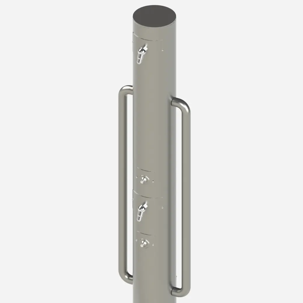Option: Two Vertical Grab Bars and Second Shower Head for Outdoor Pedestal Showers