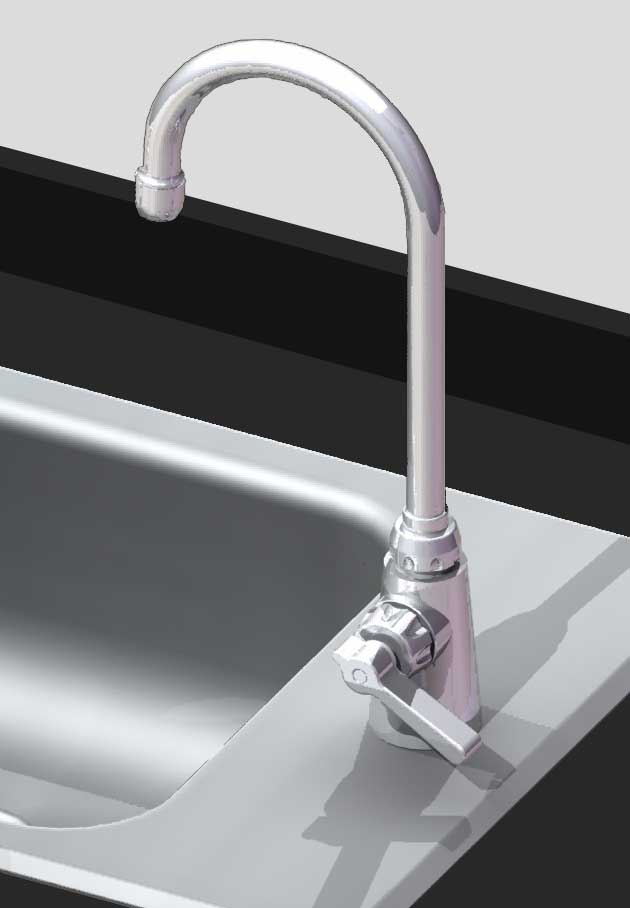 Option: Chrome Pantry Faucet with Wrist Blade Handles, Single-Temp