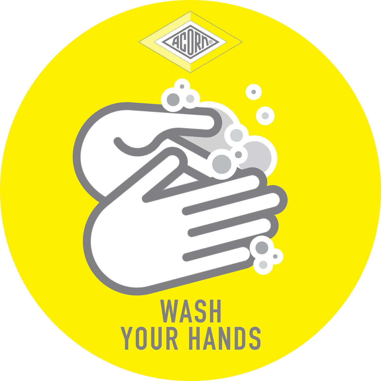 Accessory: 10" Round Decal with "Wash Your Hands" Reminder