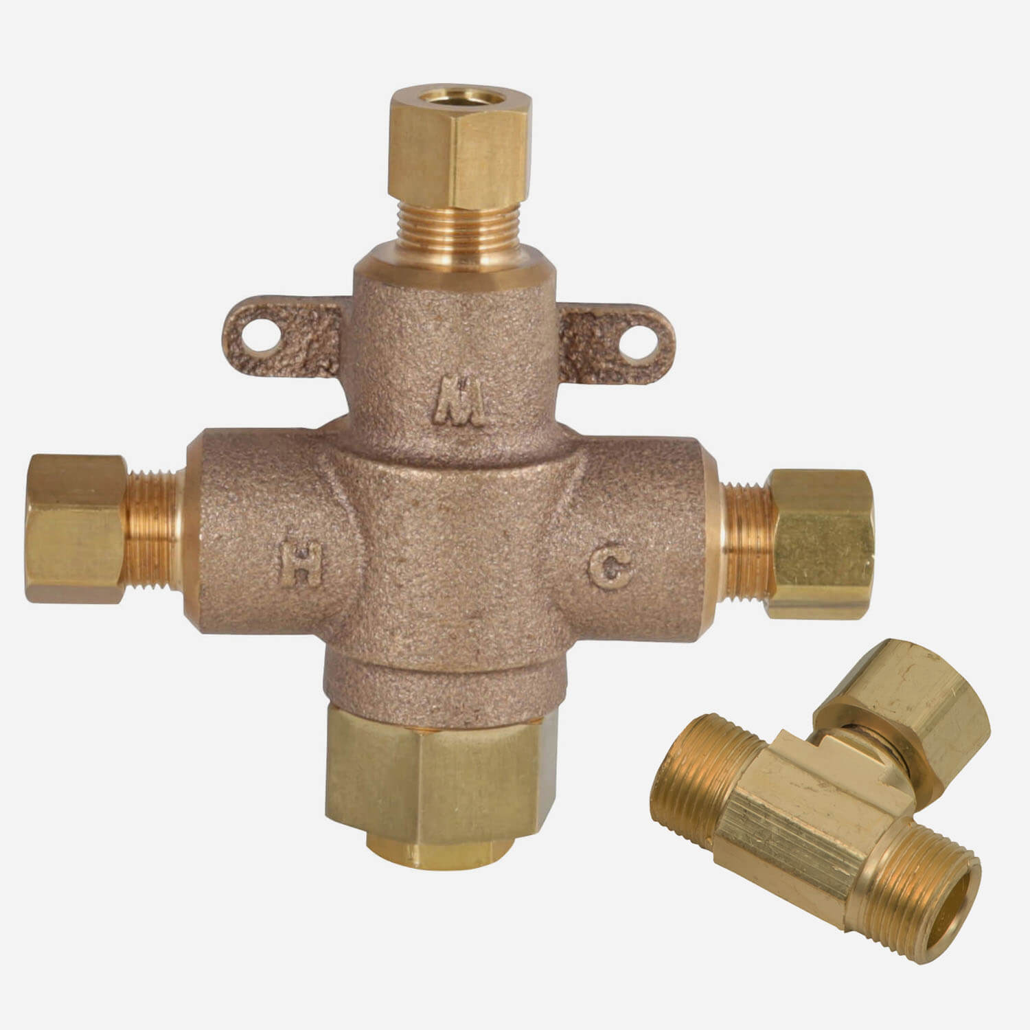 TBrass 3/8 inch comp with tee