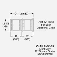 12 x 12" grate with frames; light duty