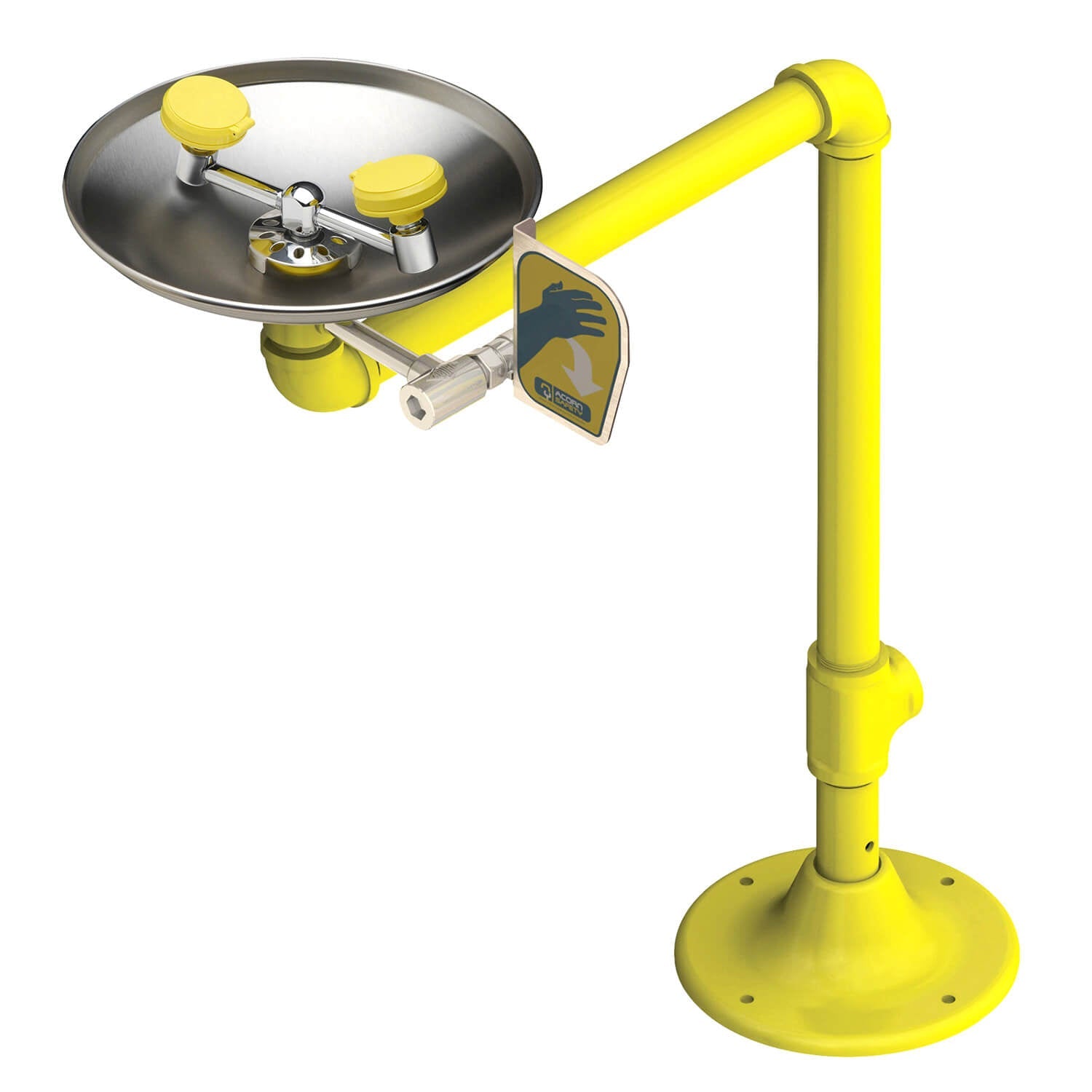 Barrier-Free, Stainless Steel Bowl, Pedestal Mount Eye-Face Wash Station