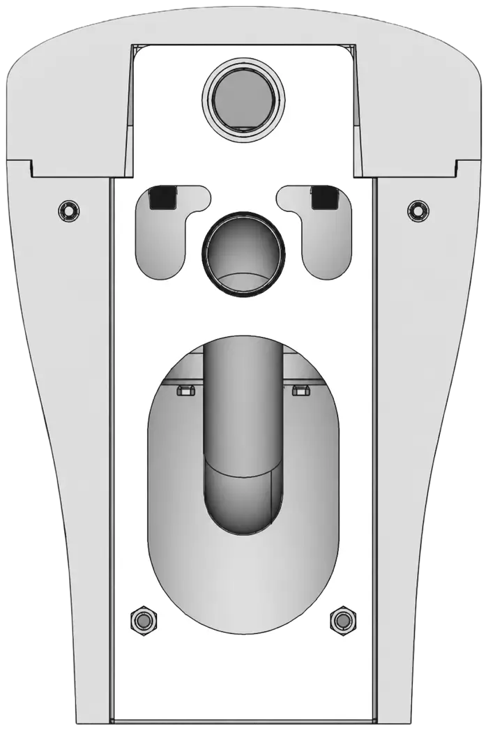 LR2136 rear view showing fixed waste outlet