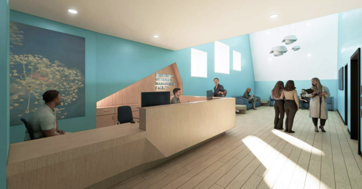 Large blue room with plenty of light and wood floor