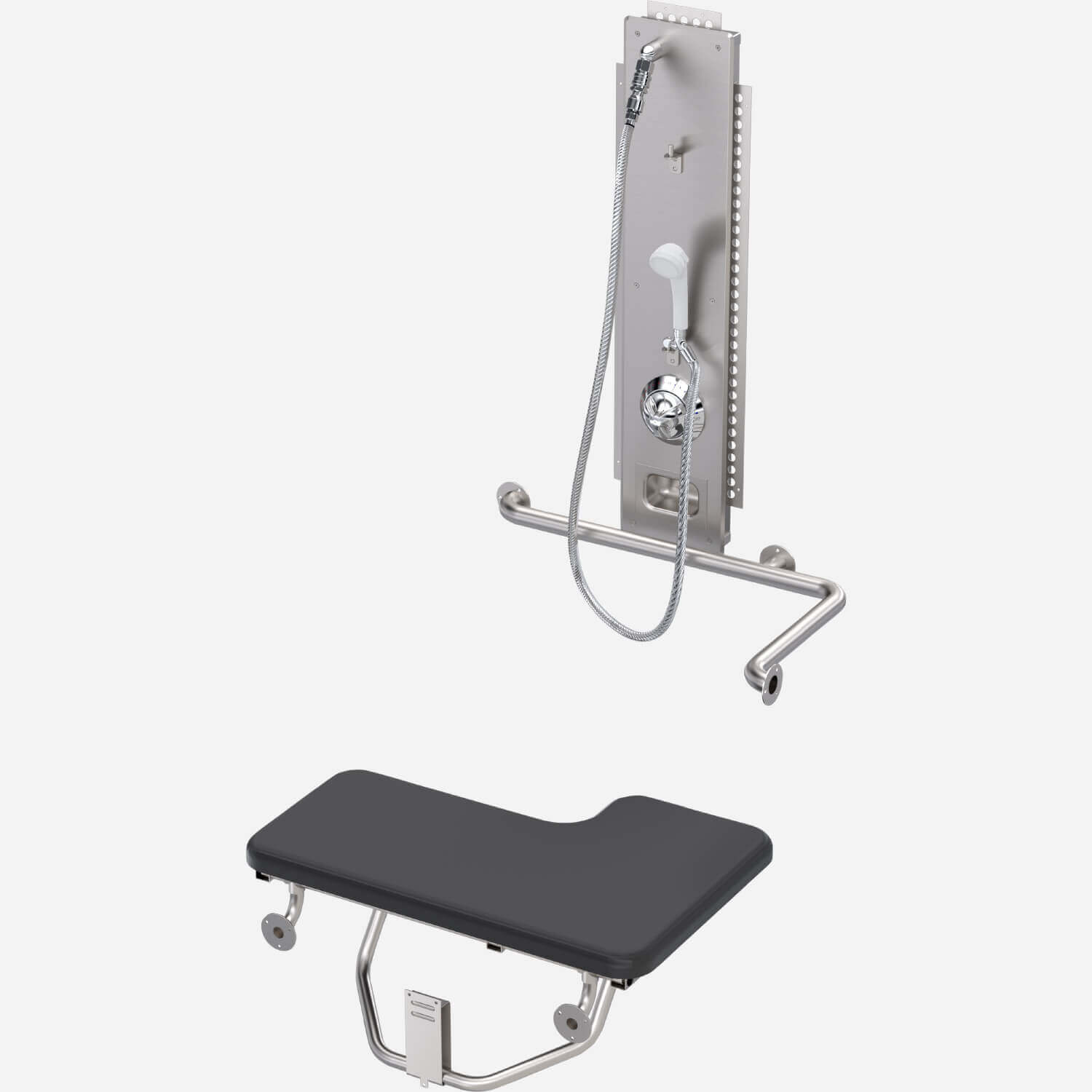 ADA Flush Mount Stainless Steel Handheld Apex Shower