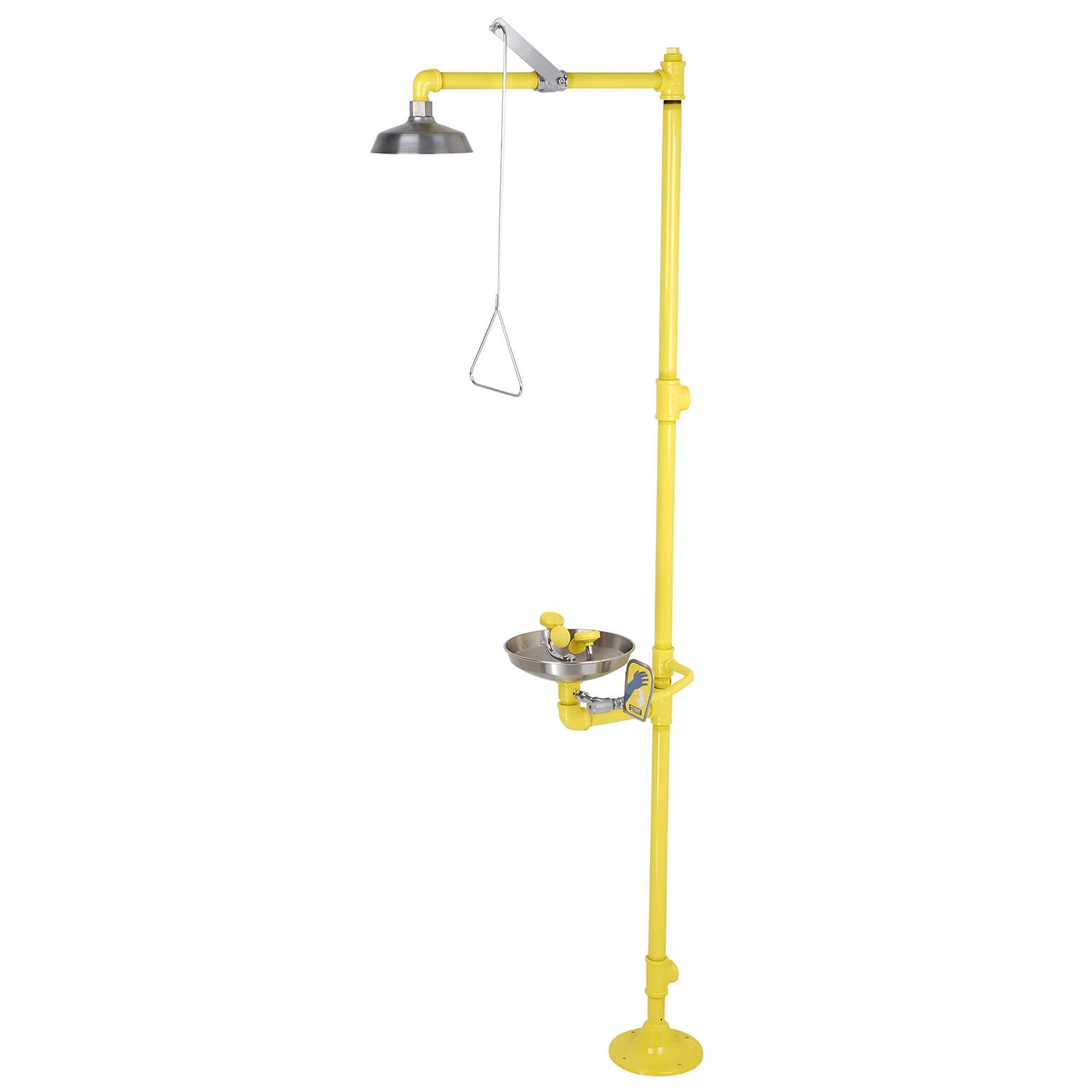 Pedestal Emergency Station with Stainless Steel Head Safety Shower and Eye Wash