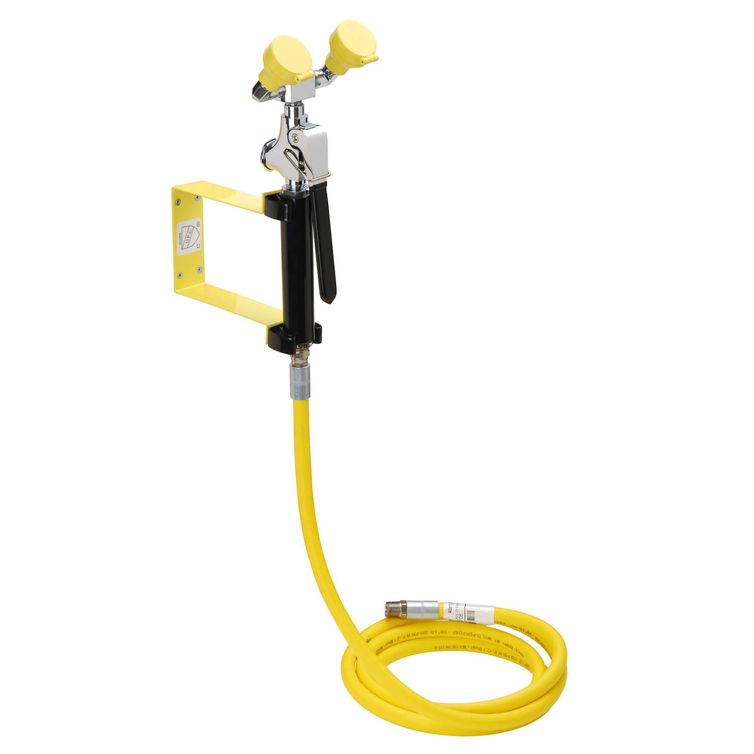 Wall Mount Eyewash Drench Hose with Stay-Open Squeeze Lever