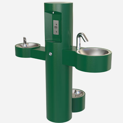 GWQ84 Outdoor Hand Washing Station, Drinking Fountain & Water Bottle Filler