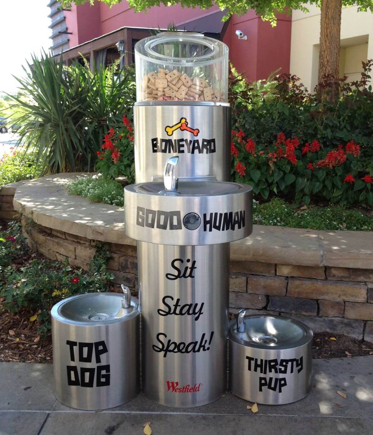 Murdock dog themed pet fountain for Westfield