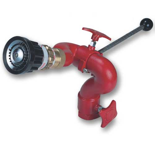 1.5" Waterway, 1.5" Outlet, 500 GPM Brass Tiller Bar Fire Monitor