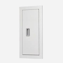 24 x 9.5 Inch Cabinet for up to 10 Lbs ABC Fire Extinguisher - Steel Door and Frame, Semi-Recessed, 2.5 Inch Trim