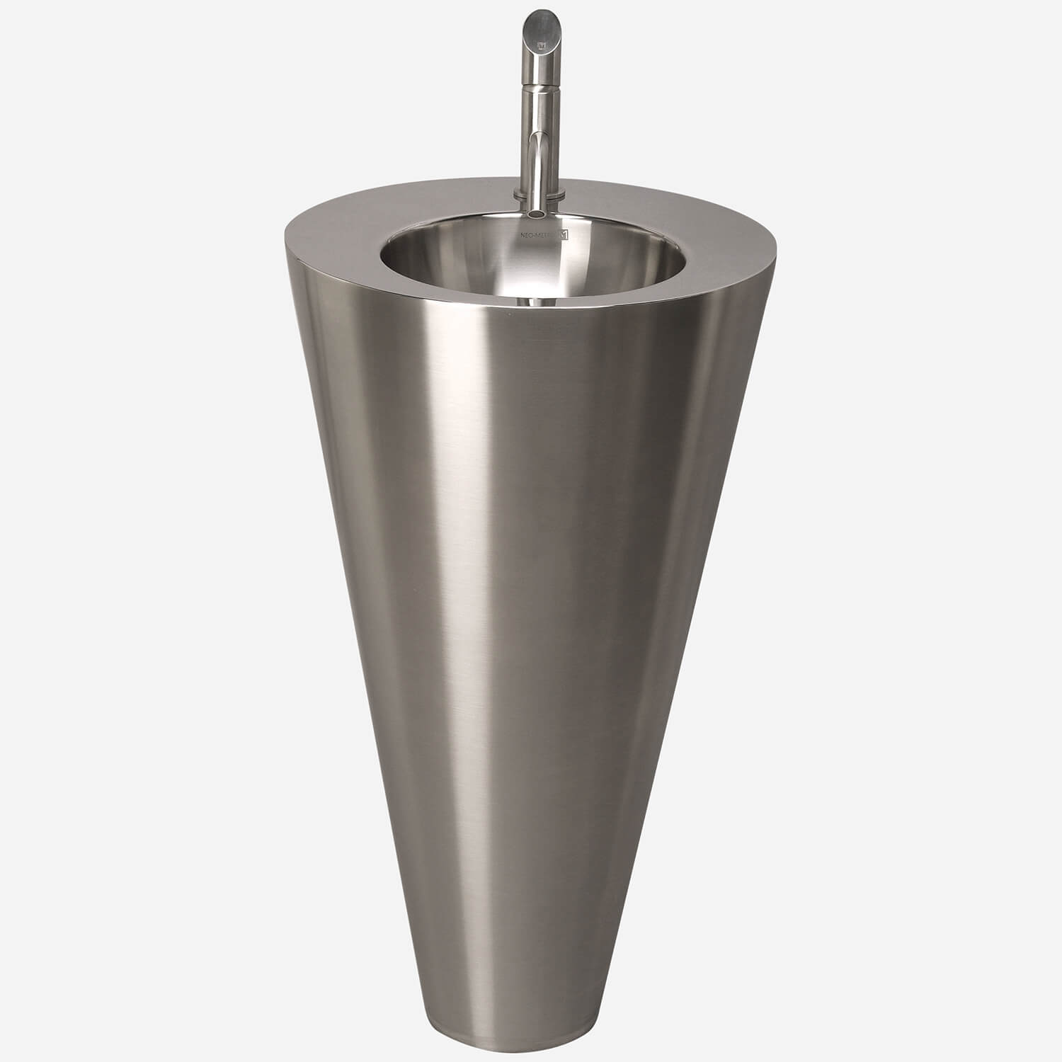 Metropolis Stainless Steel Pedestal Sink