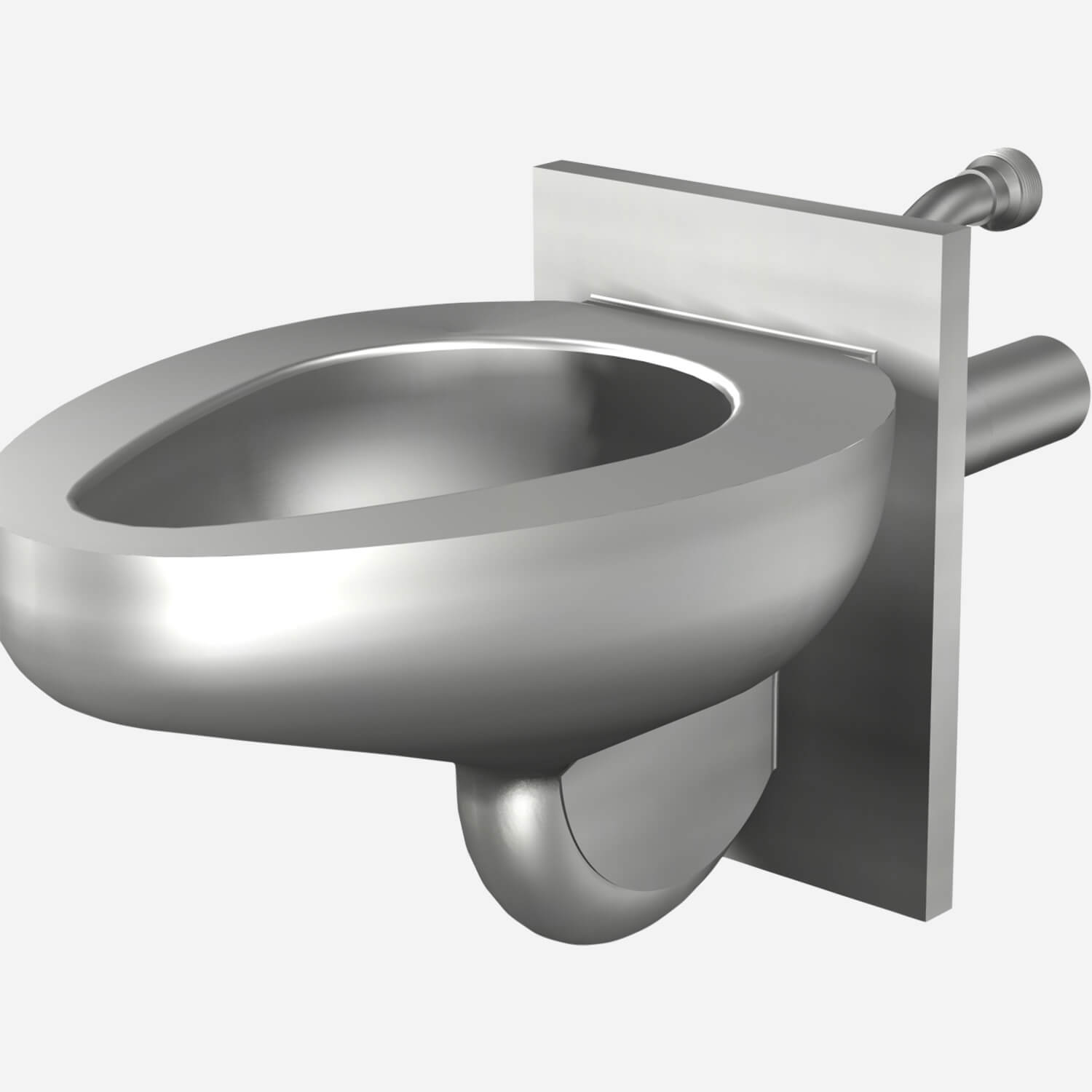 Rear Mount, Off-Floor, Blowout Jet, Stainless Steel Economy Security Toilet