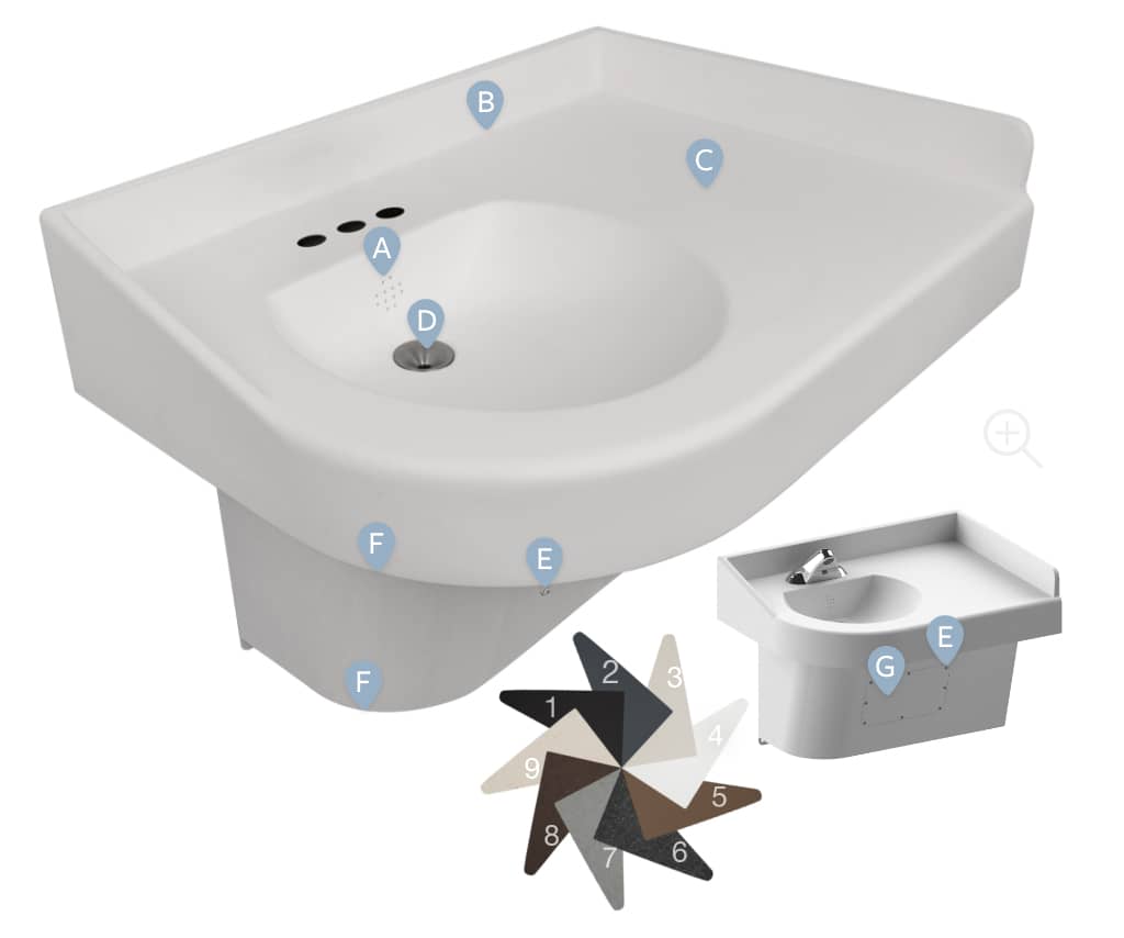 A-WH3776 corner sink
