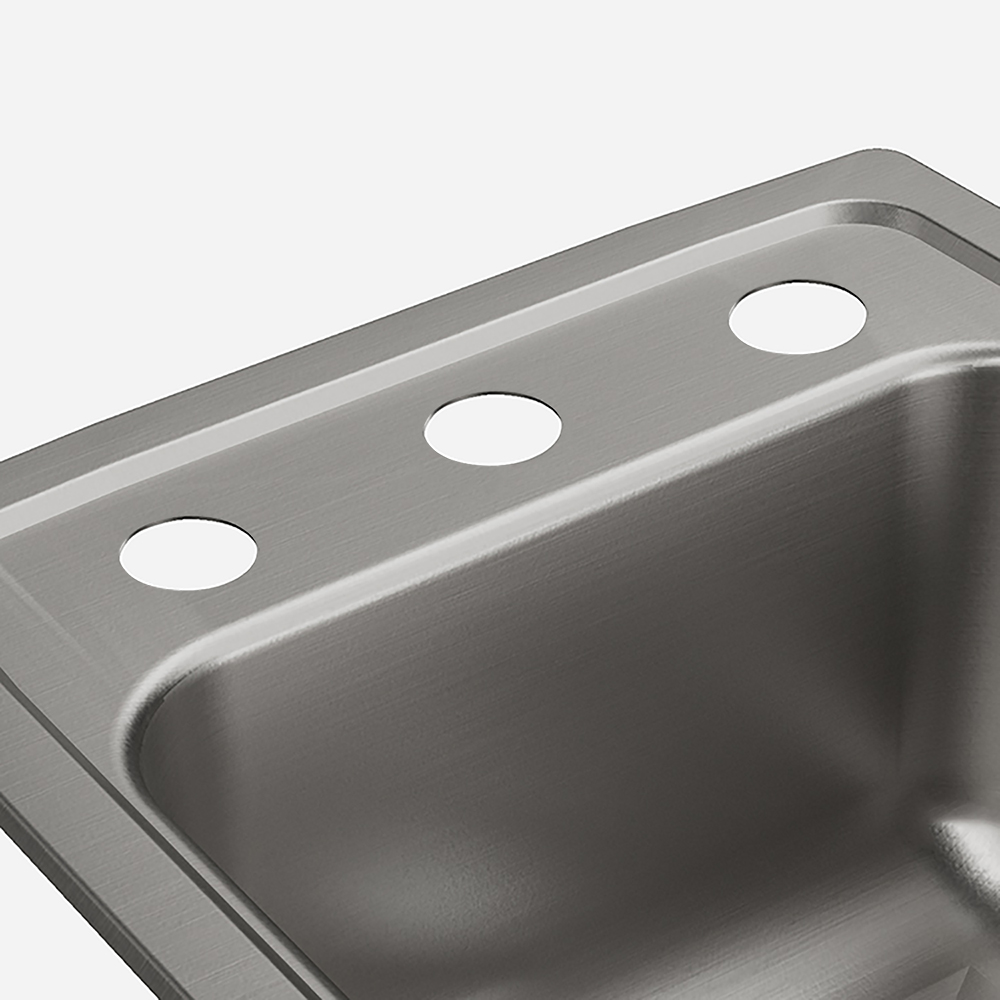 Option: Acorn-Sinks® Three Faucet Punchings, Center