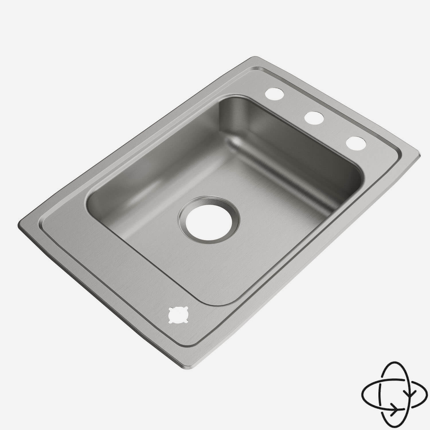 Acorn-Sinks® Stainless Steel ADA Drop-In Classroom Sink, 25" x 17"