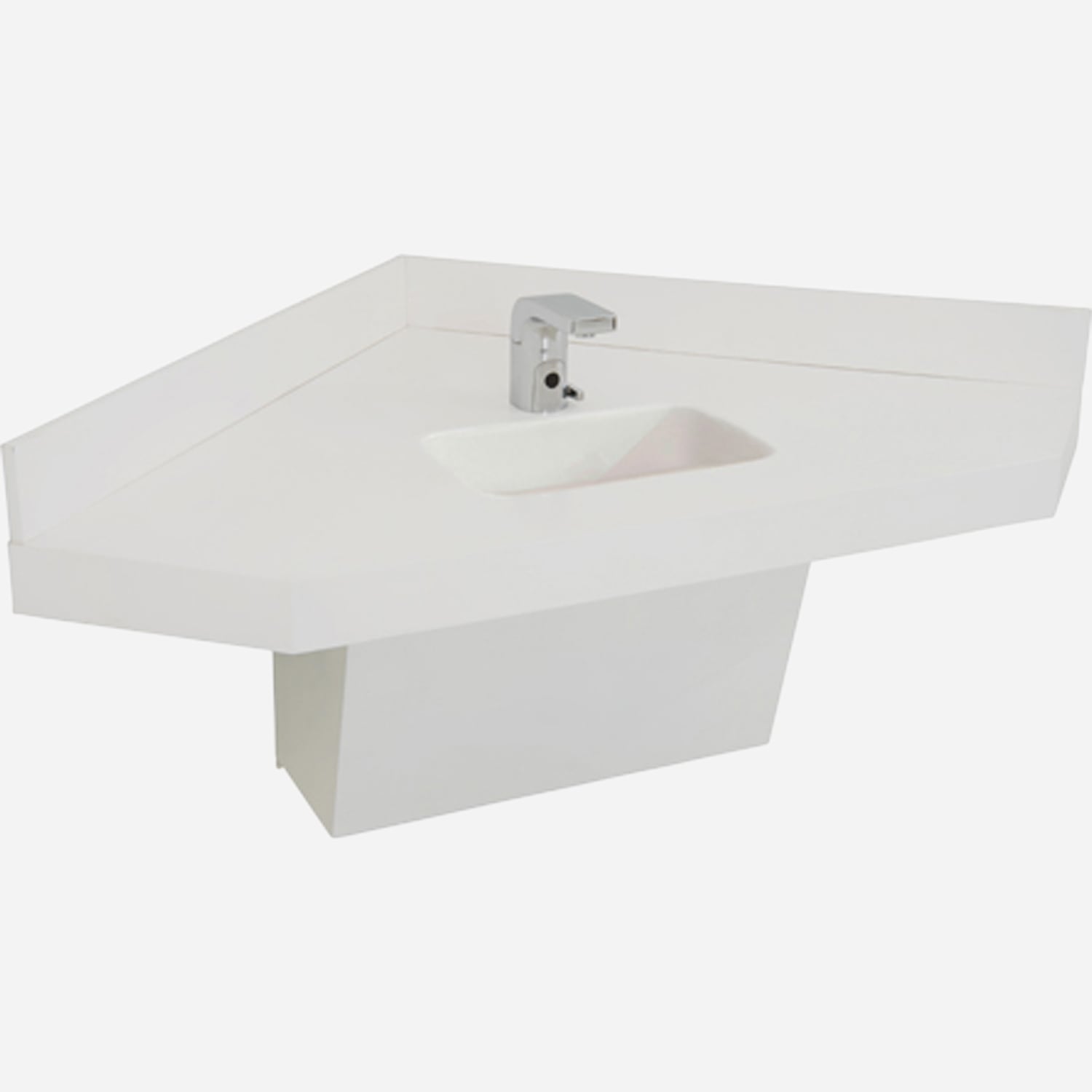 ADA Compliant Corterra® Cast Solid Surface Corner Basin