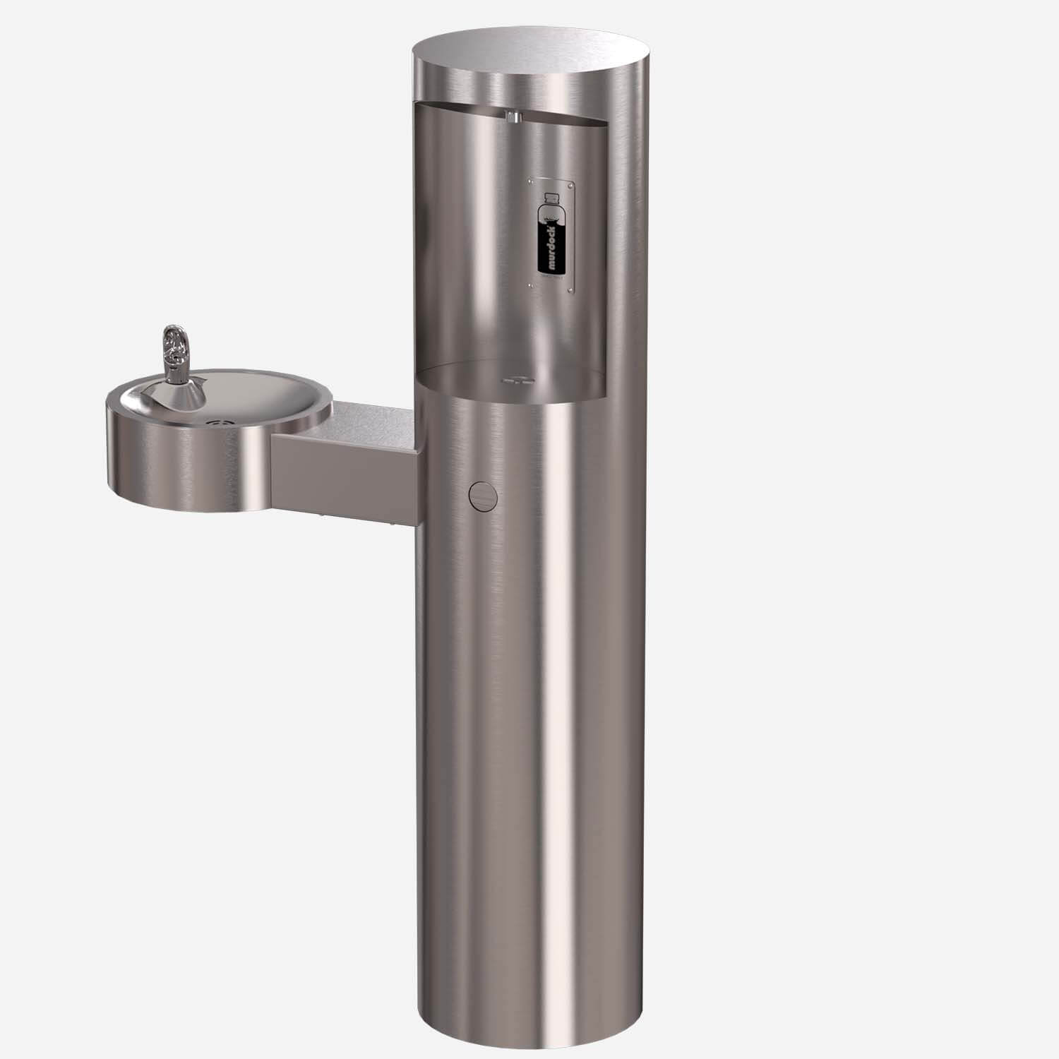 Outdoor Pedestal Bottle Filler with Barrier-Free Drinking Fountain