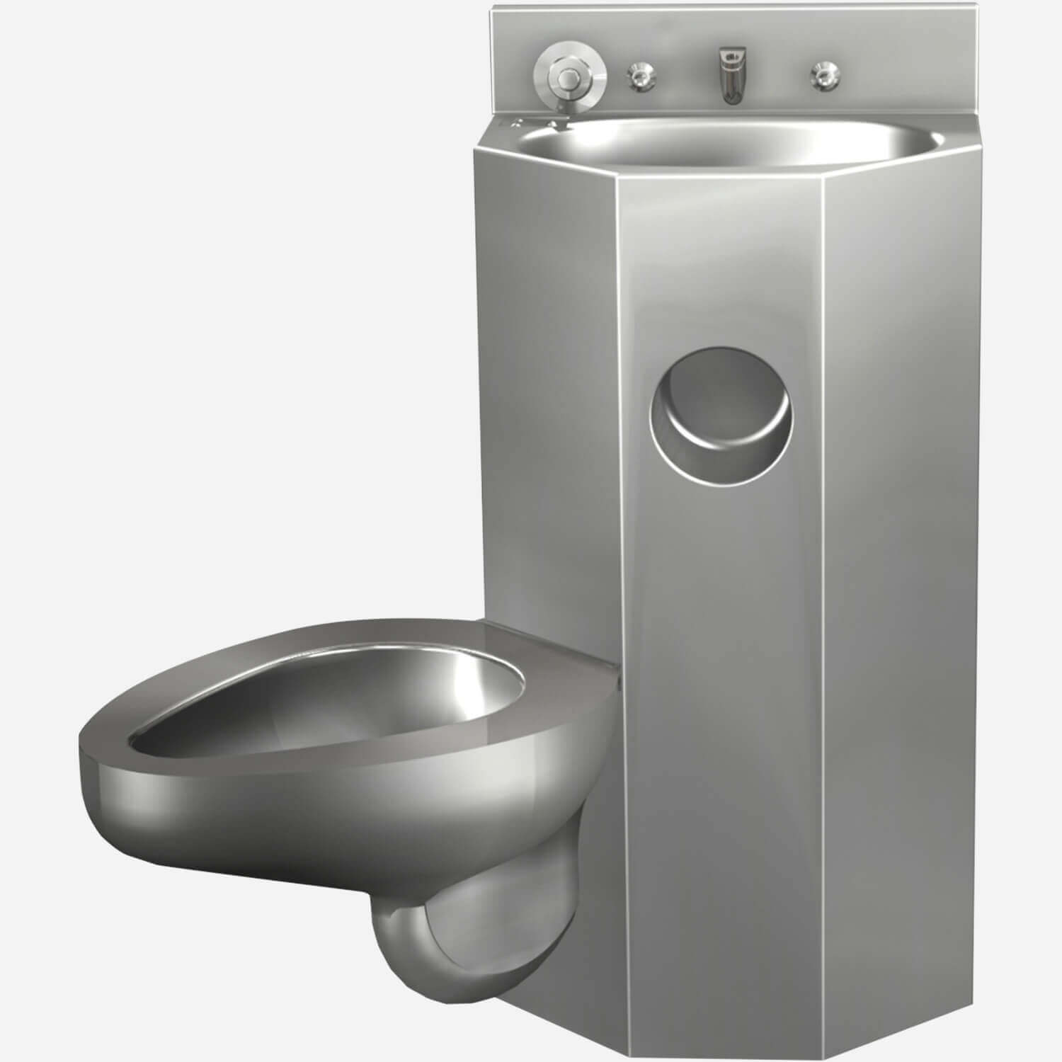Rear Mount 18 Inch Comby with Toilet and Oval Lavatory Bowl