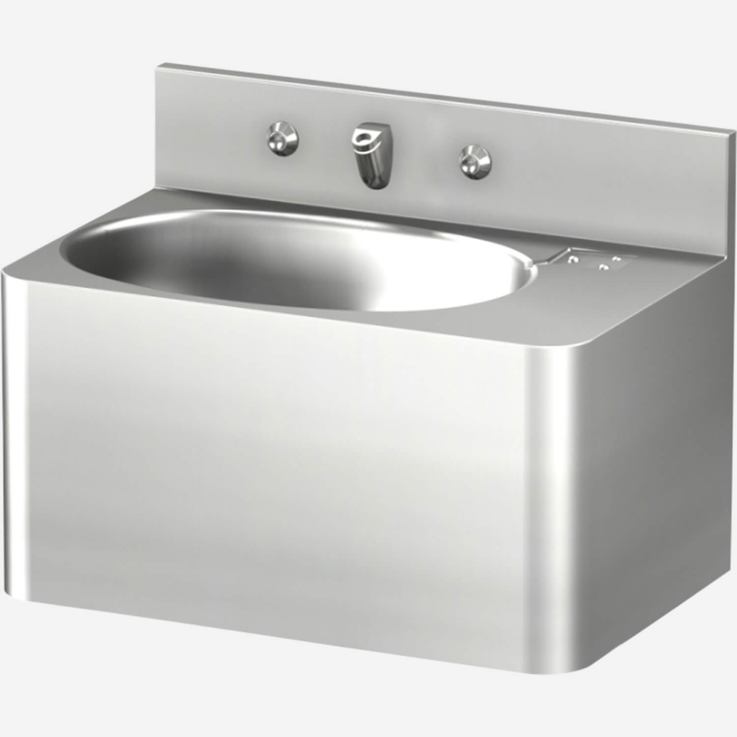 Rear Mount, 20" Stainless Steel Security Lavatory with Oval Bowl