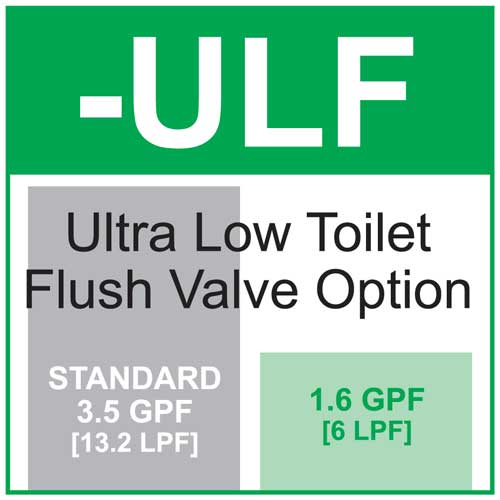 Option: Ultra Low Toilet Flush - 1.6 gallon (6 liter) per Flush