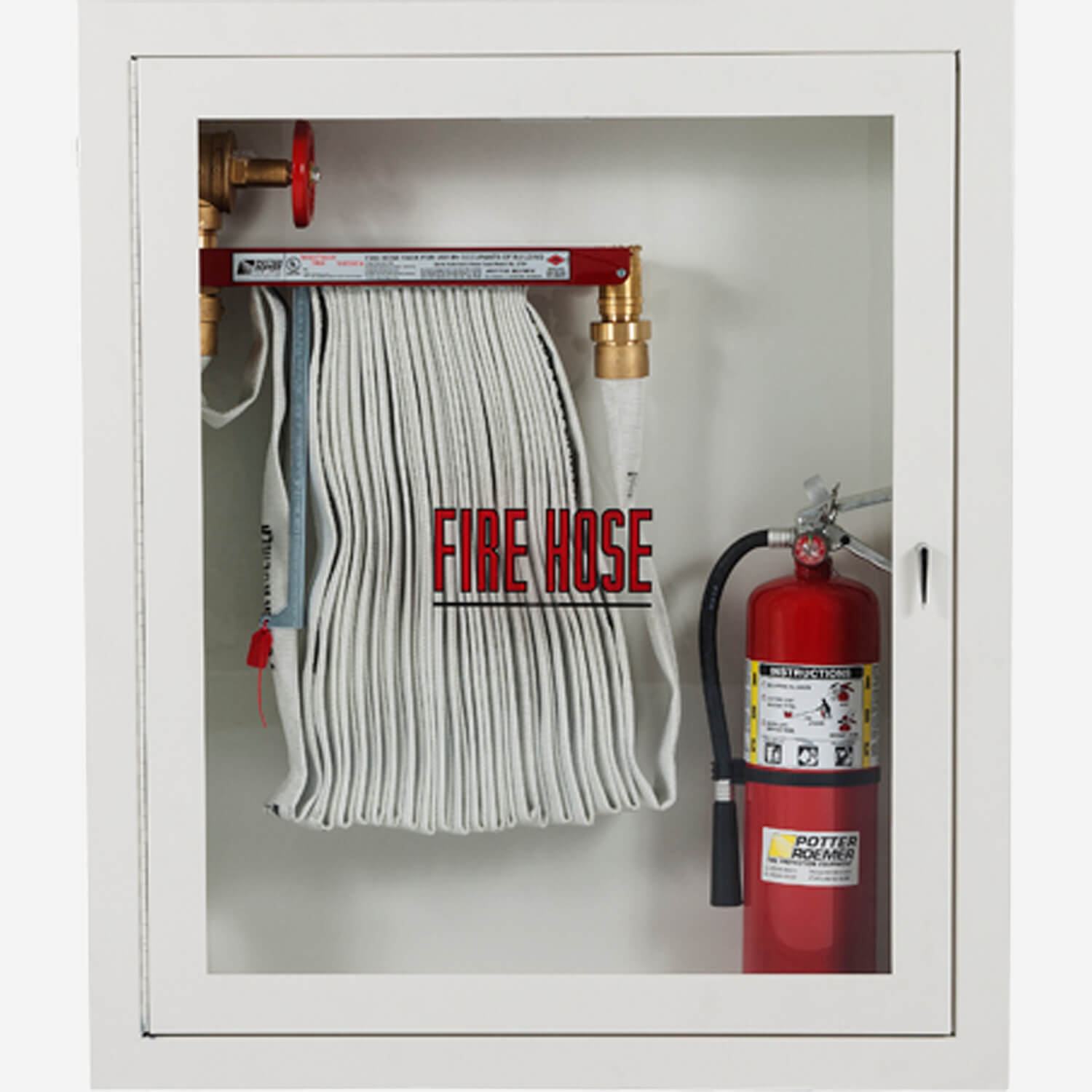 Fire Rated 1.5" Fire Hose Rack and Extinguisher Cabinet