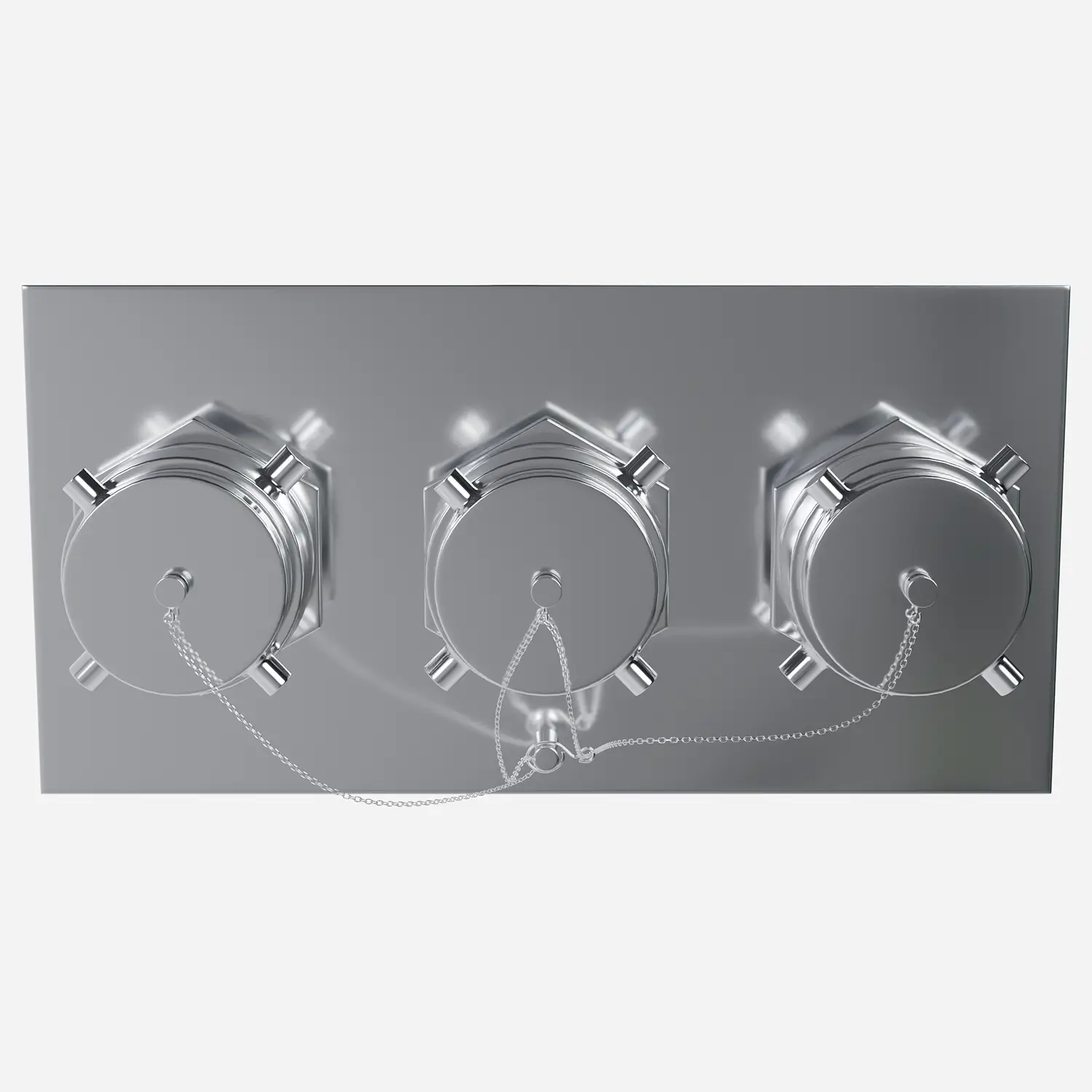 Three-Way Flush Brass Inlet Connection with Drop Clappers