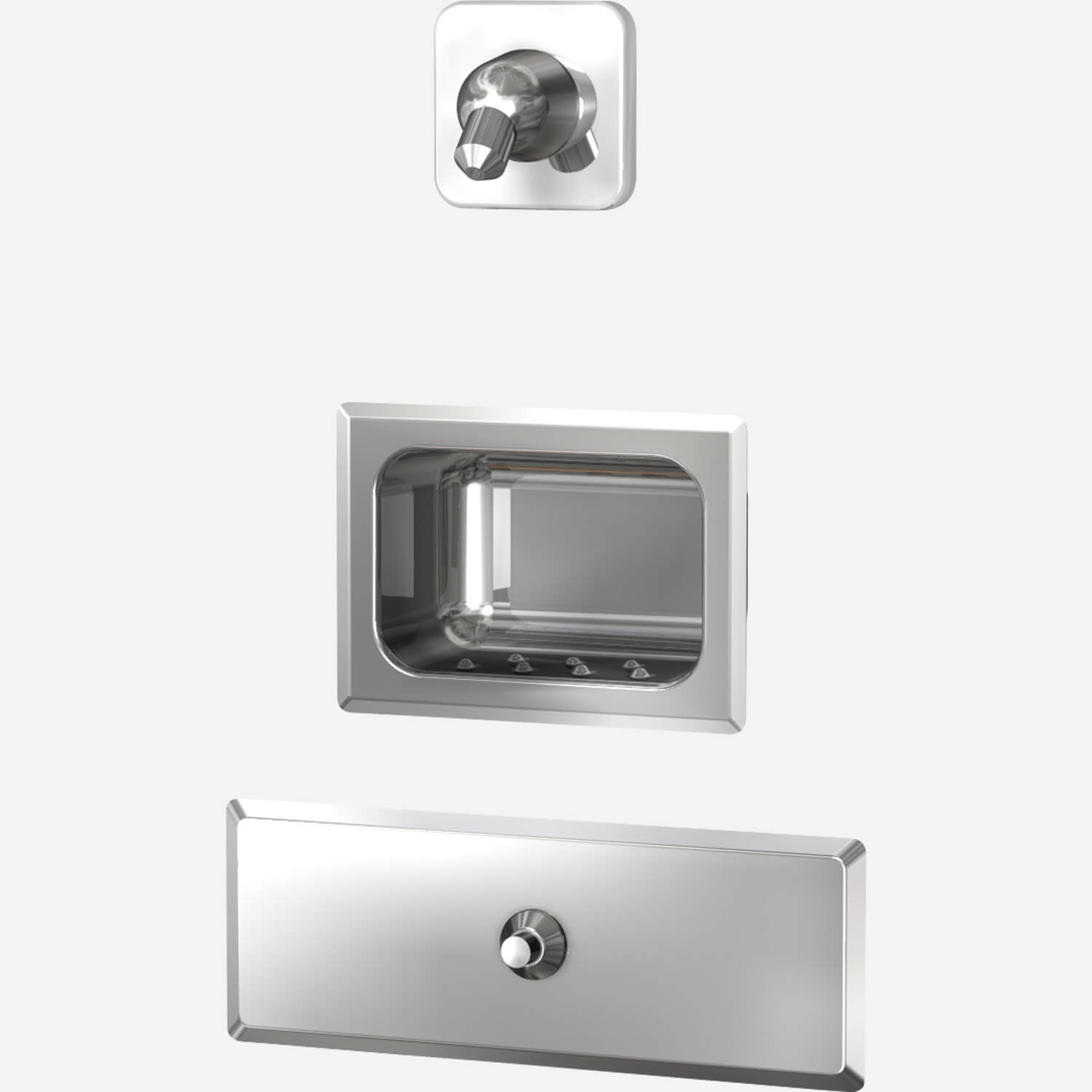 Stainless Steel Security Shower Head & Valve for Rear Mount (Chase) Application