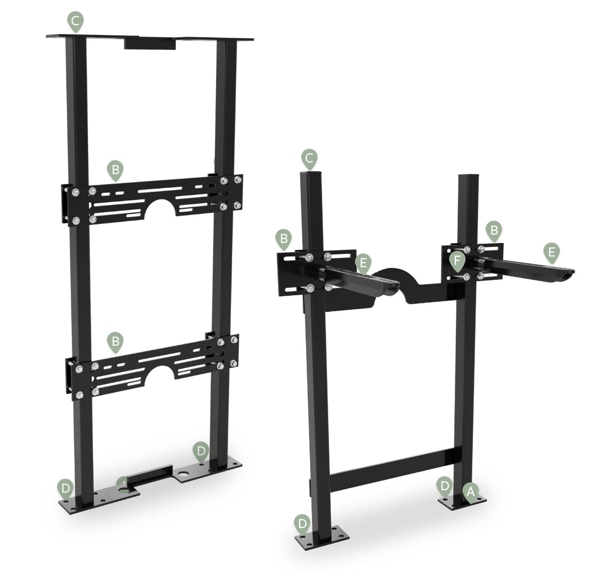 Smith Urinal Support with Hangar Plate (Figure No. 0617) and Lavatory Support with Concealed Arms (Figure No. 0710) combined to minimize installation time