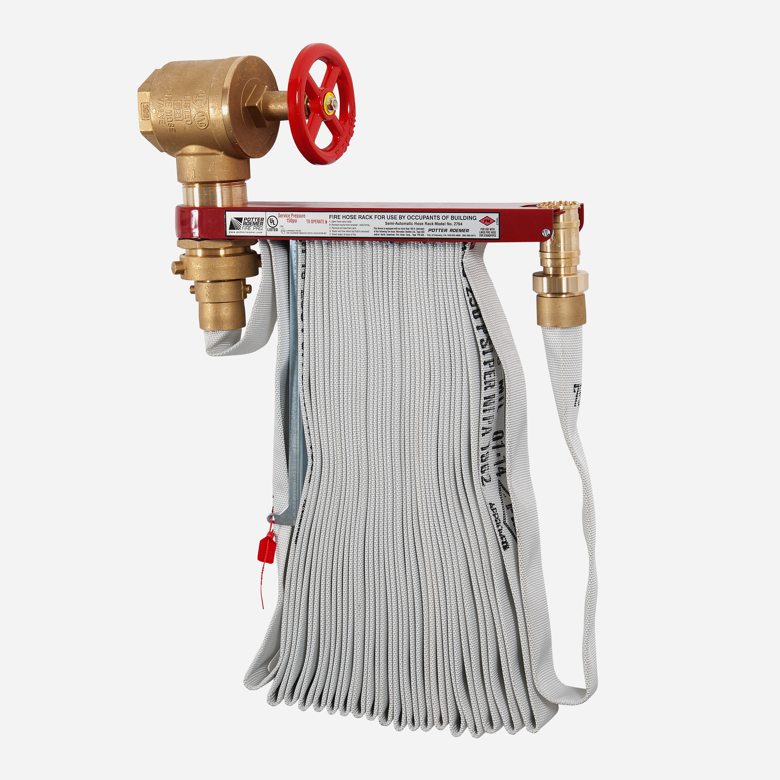 Complete Fire Hose Rack Unit featuring 2.5 Inch Valve and 75 Foot Hose