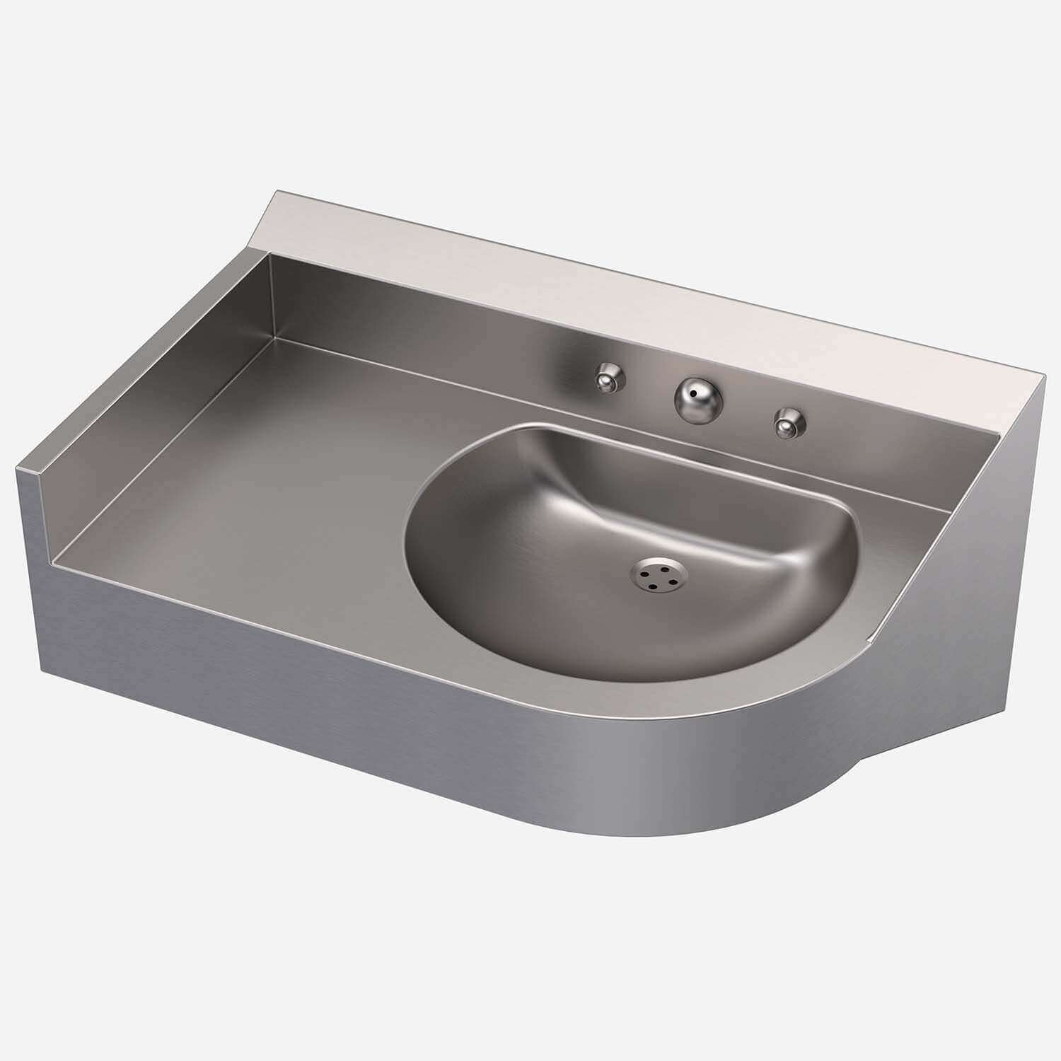 Secur-Care® Ligature-Resistant Corner Lavatory with D-Shaped Bowl - ADA 2010 Compliant