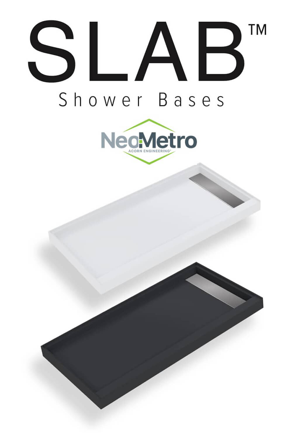 SLAB™ solid surface shower base logo