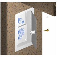 Option: Compression Hose Bibb Faucet with Vacuum Breaker, Wheel Handle, and Lockable Recessed Steel Compartment