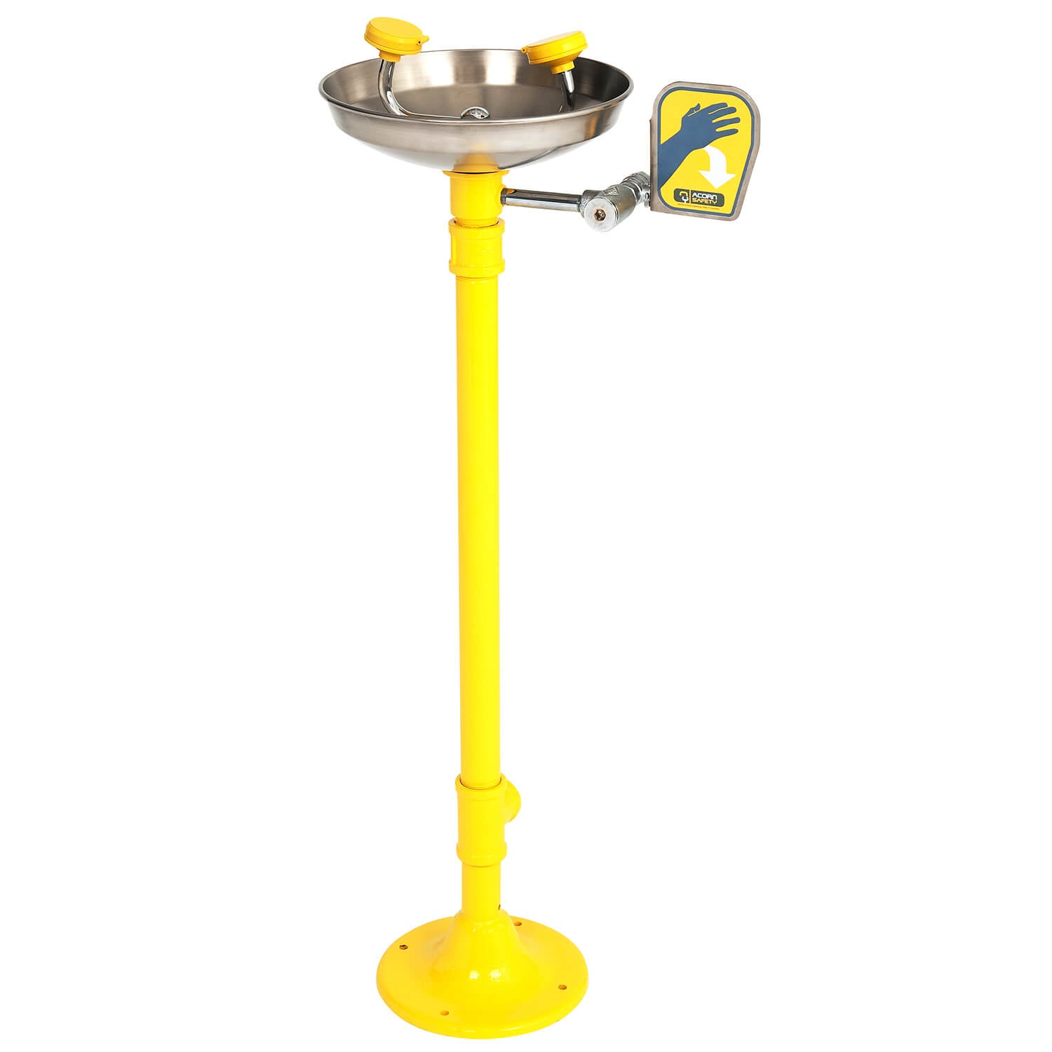 Stainless Steel Bowl, Pedestal Mount Eye-Face Wash Station