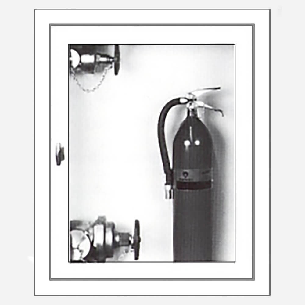 30 x 24 Inch Cabinet for Dual Fire Dept Valve or Rack with 75 Ft Hose- Aluminum Door and Frame, Trimless