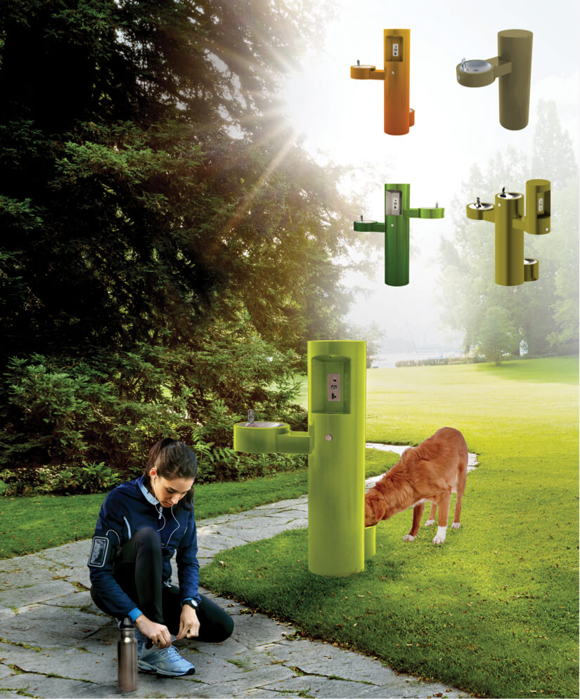 custom branded outdoor drinking fountains