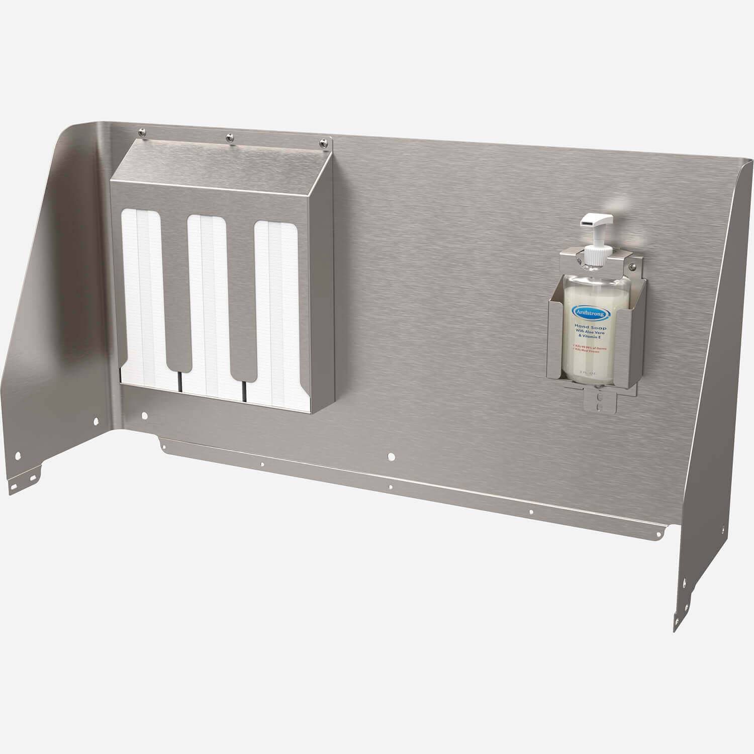 Accessory: Wrap Around Splash Guard for 35" Portable Sink, 3-Bay Paper Holder and Soap Bottle Holder