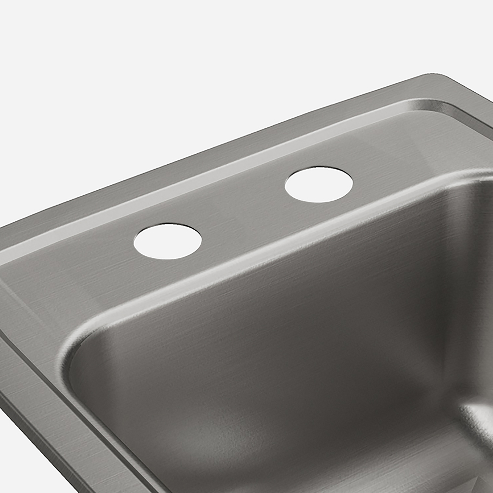 Option: Acorn-Sinks® Two Faucet Punchings, Center