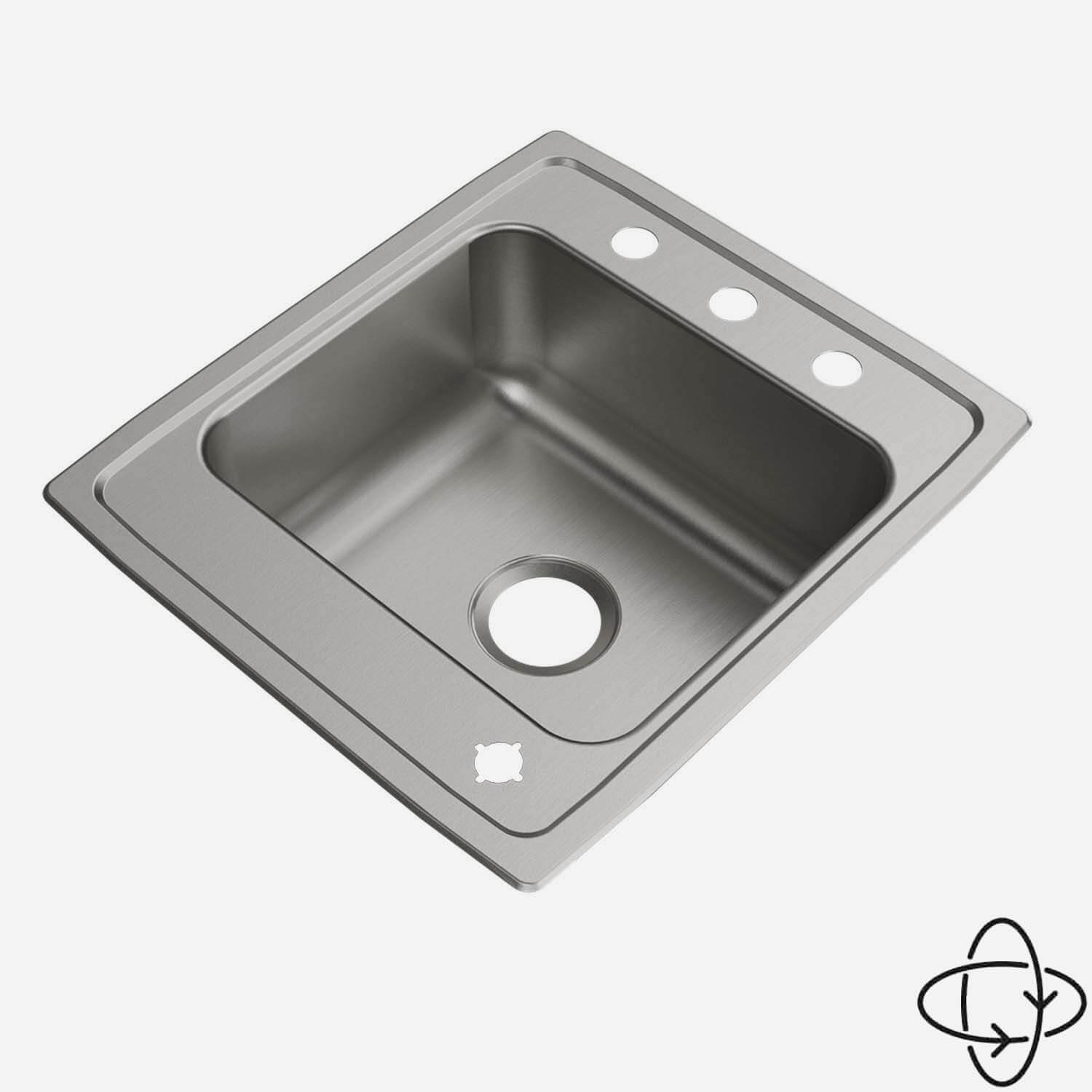 Acorn-Sinks® Stainless Steel Drop-In Classroom Sink, 22" x 20"