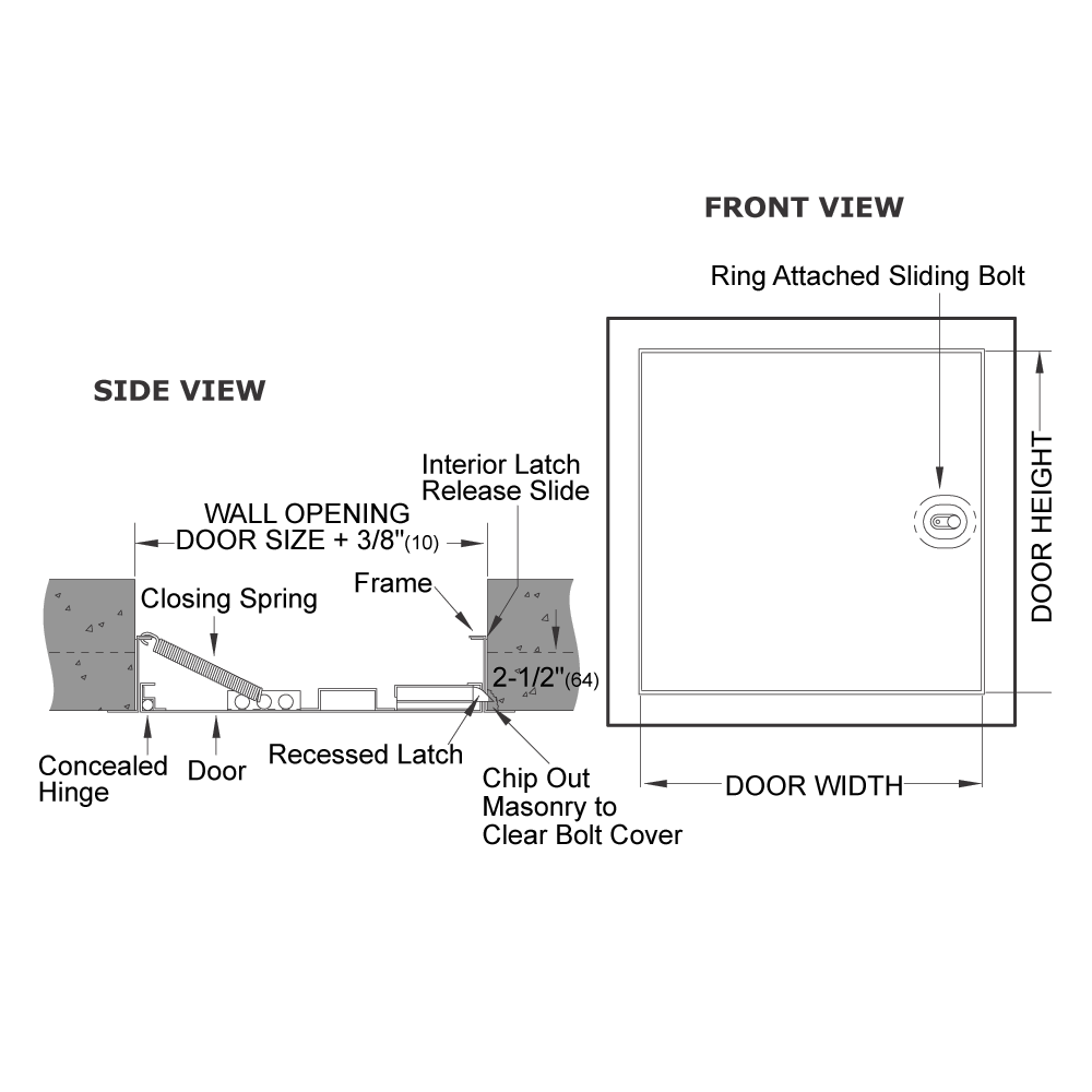 FR Series Access Doors Dimension Em Fr Dimdwg