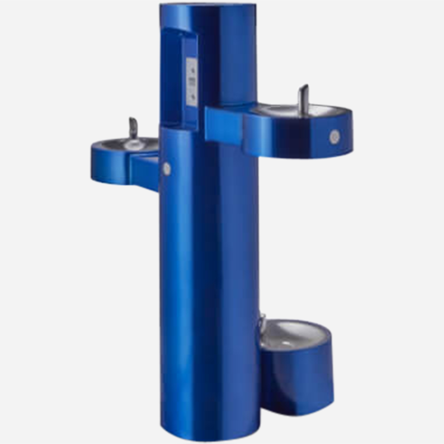 Model GYQ84-PF Outdoor Pedestal Bottle Filler with Barrier-Free Bi-Level Drinking Fountains