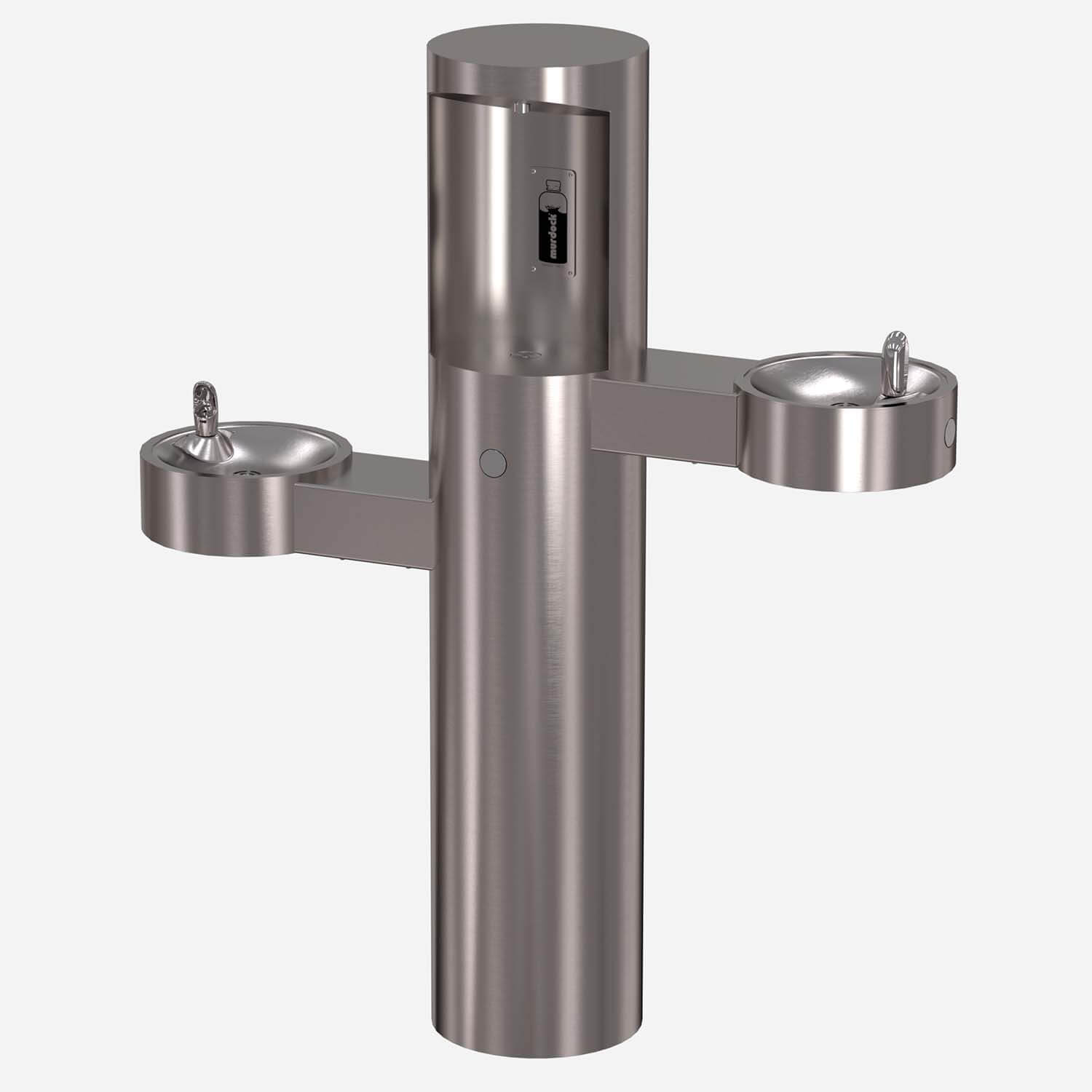 Bi-Level Outdoor Drinking Fountain with Water Bottle Filling Station - ADA, Stainless Steel