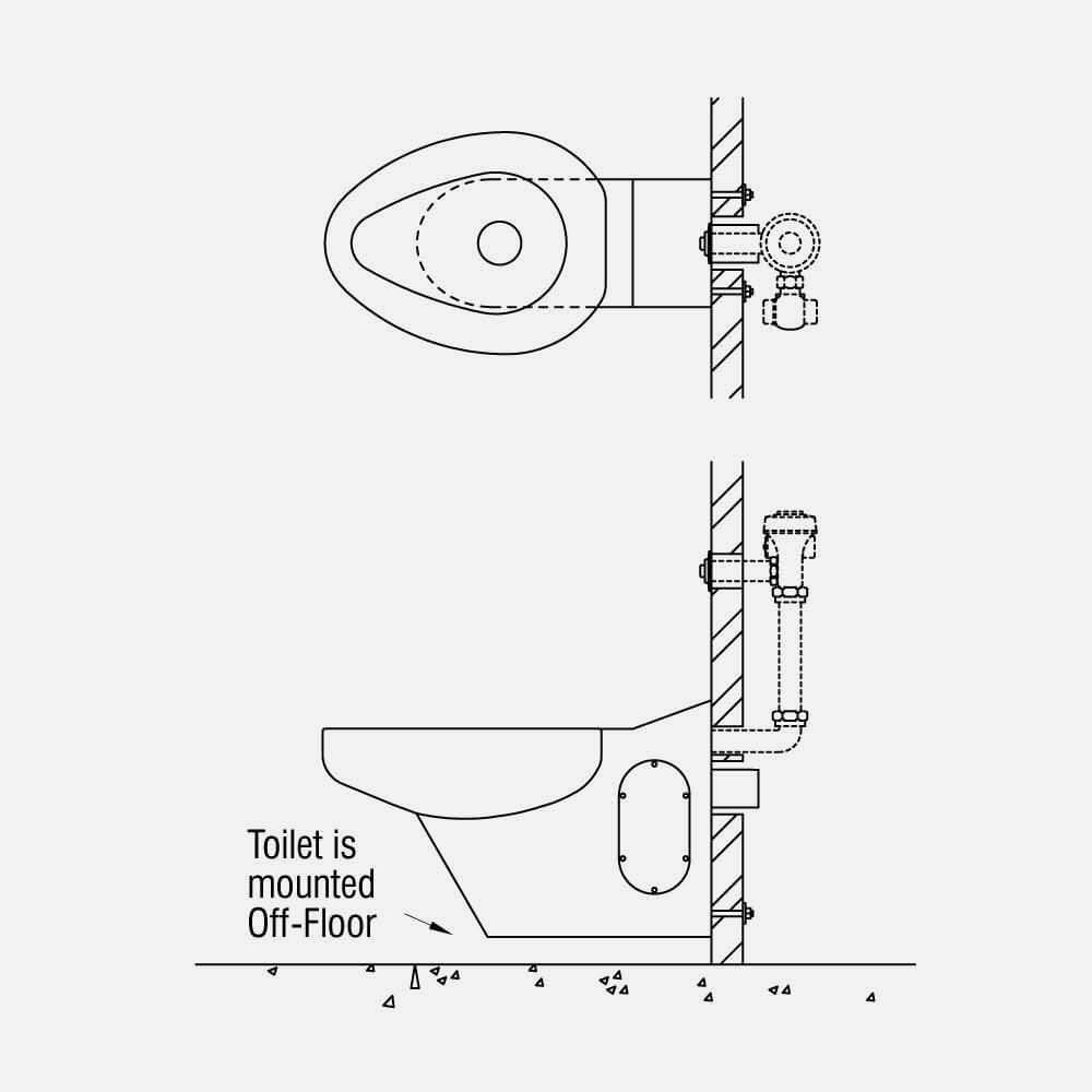 Wall Supply, Off-Floor, Wall Waste, Rear Mount